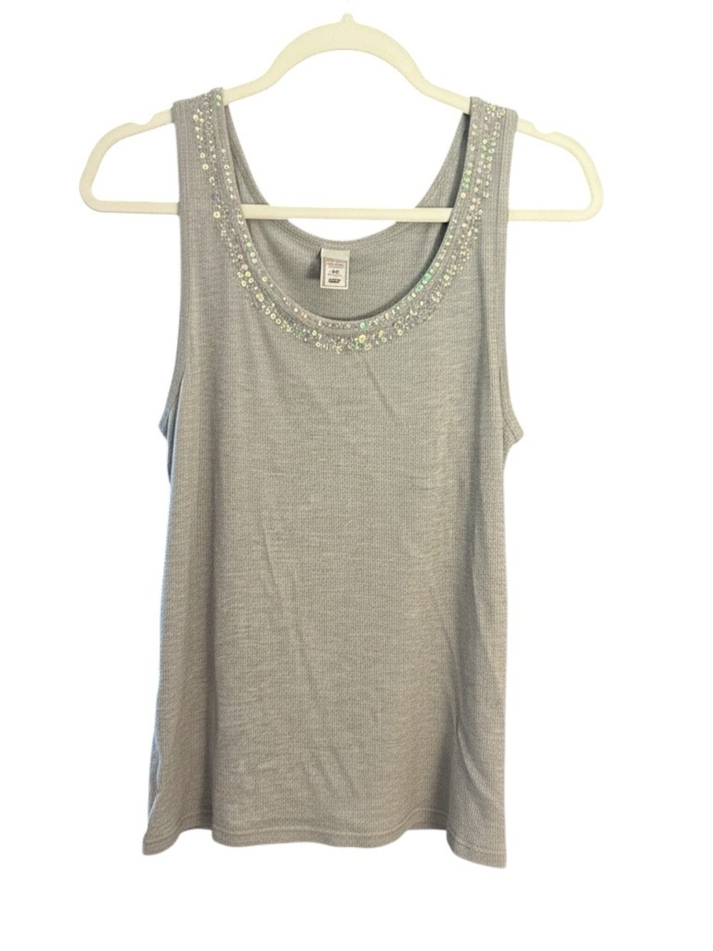 Old Navy Gray Embellished Scoop Neck Tank